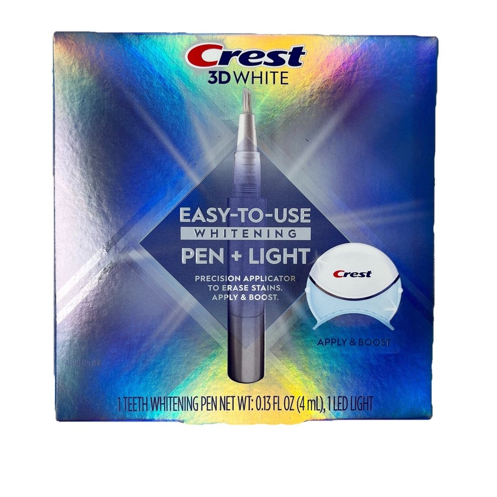 Crest 3-D White Easy To use Whitening Pen + LED Light Apply & Boost  Exp 01/2027